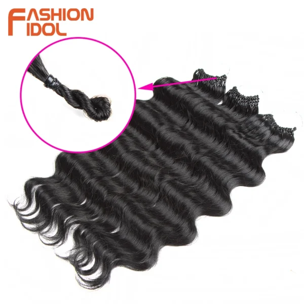 FASHION IDOL 24 Inch Body Wave Crochet Hair Synthetic Goddess Crochet Braids Natural Wavy Ombre Blonde Braiding Hair Extensions - Image 5