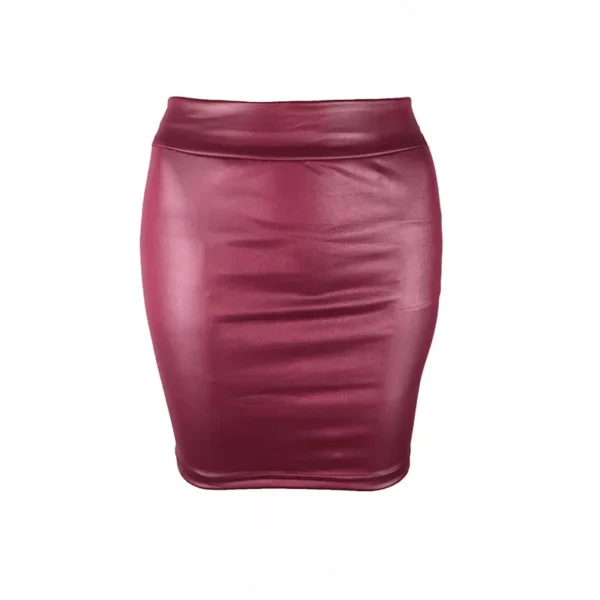 Black Slim Imitation Leather Pencil Mini Skirt High Waist Sexy Fashion Korean Short Skirts Women Wholesale Summer Sweet - Image 5