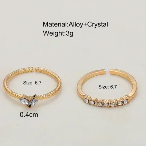 Luxury Zircon Heart Rings for Women Opening Adjustable Weave Rhinestone Ring Engagement Wedding Jewelry Fashion Girlfriend Gifts - Image 6