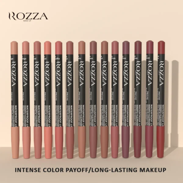 Rozza Waterproof Lip Liner Pencil Set, Weightless Precise Liner with Super Soft Blendable Texture Matte Soft - Image 4