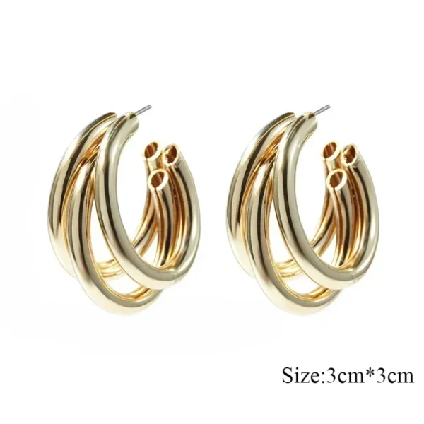 Stainless Steel Smooth Metal Chunky Hoop Earrings for Women Fashion Round Circle Hoops Statement Earrings 2024 Trendy Jewelry - Image 6