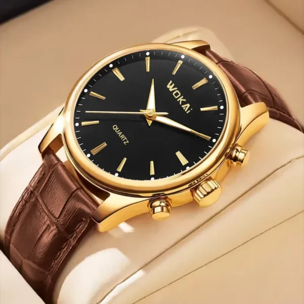 2024 Foreign Trade New Sentiment Watch Classic Retro Men and Women Belt Quartz Watch Wholesale Relogios Masculino Montre Homme