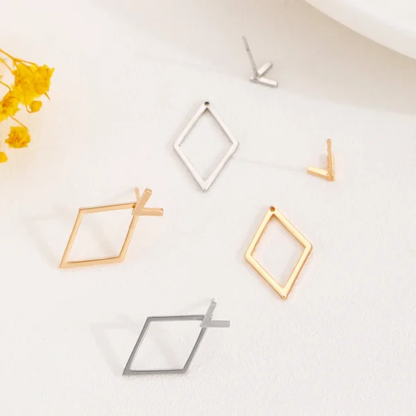 Retro Minimalist Geometric Square Detachable Triangles Stud Earrings for Women Fashion Jewelry Accessories Party Gifts - Image 5