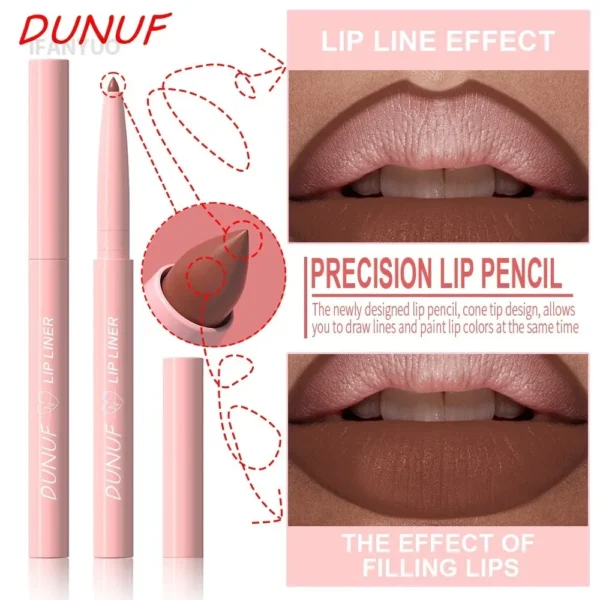 Tapered Nib Lip Liner Pencil Long-Lasting Matte Creamy Plumping Lip Stain Waterproof Natural Nude Brown Slim Lip Liner Makeup - Image 3