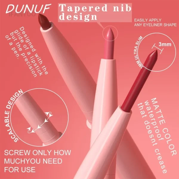 Tapered Nib Lip Liner Pencil Long-Lasting Matte Creamy Plumping Lip Stain Waterproof Natural Nude Brown Slim Lip Liner Makeup - Image 2