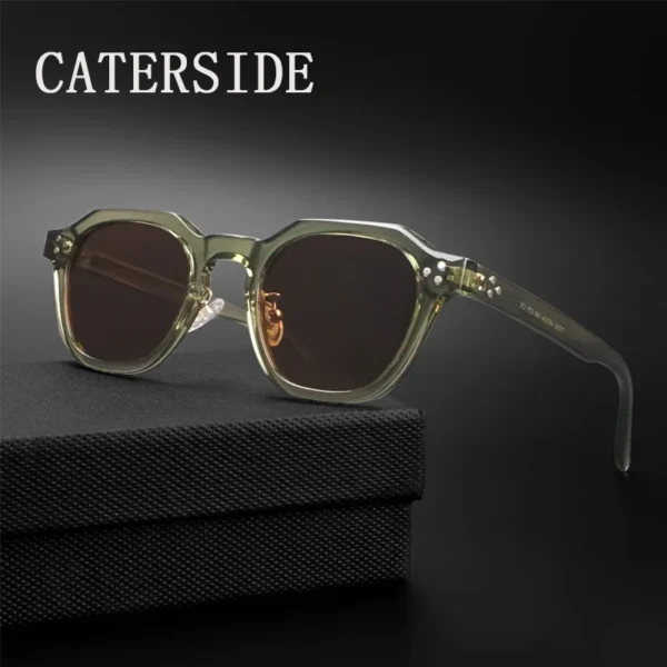 CATERSIDE Retro Polarized Sunglasses Men Ultralight TR90 Frame Polygon Women Sun Glasses Outdoor High Quality Travel Eyewear - Image 2