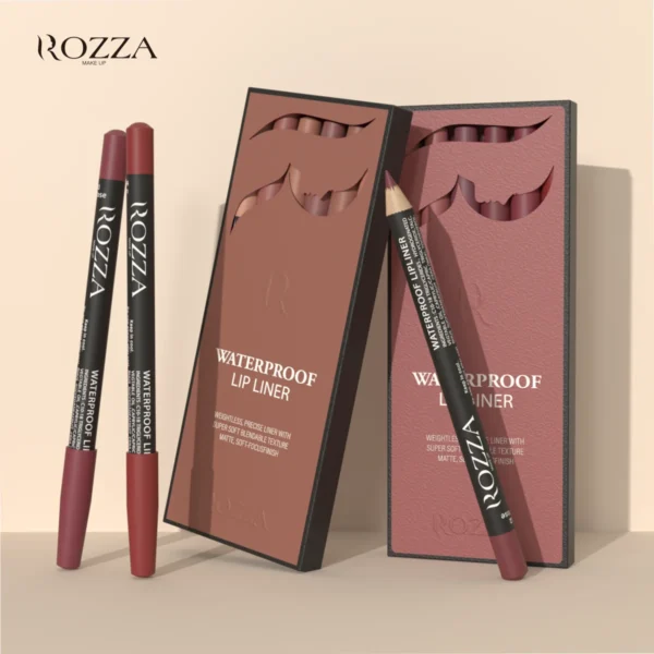 Rozza Waterproof Lip Liner Pencil Set, Weightless Precise Liner with Super Soft Blendable Texture Matte Soft - Image 6