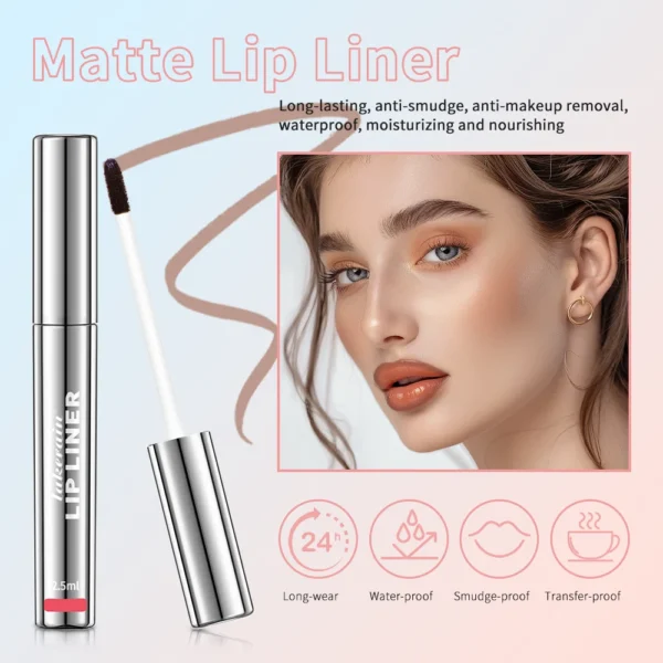 Waterproof Lip Liner Peel Off Tattoo Lipgloss Waterproof Long Lasting Matte Lip Tint Brown Contour Tear-off Lips Stain Cosmetic - Image 3