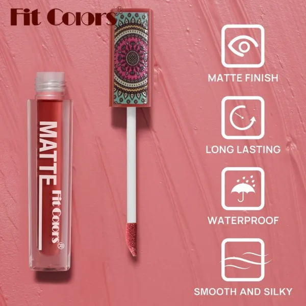 6Colors Waterproof Liquid Lipstick Matte Velvet Clay Texture Lip Gloss Bohemian Style Earth Brown Lasting Non Stick Cup Makeup - Image 3