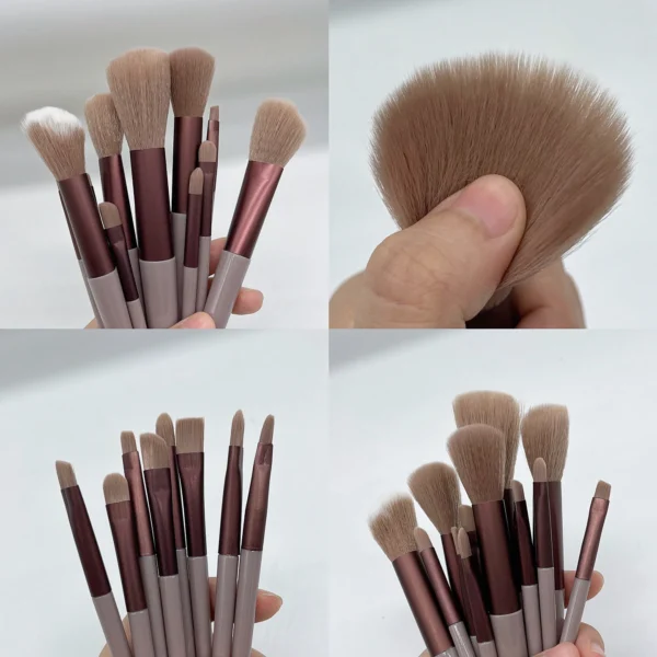 13 PCS Makeup Brushes Set Eye Shadow Foundation Women Cosmetic Brush Eyeshadow Blush Beauty Soft Make Up Tools Bag - Image 5