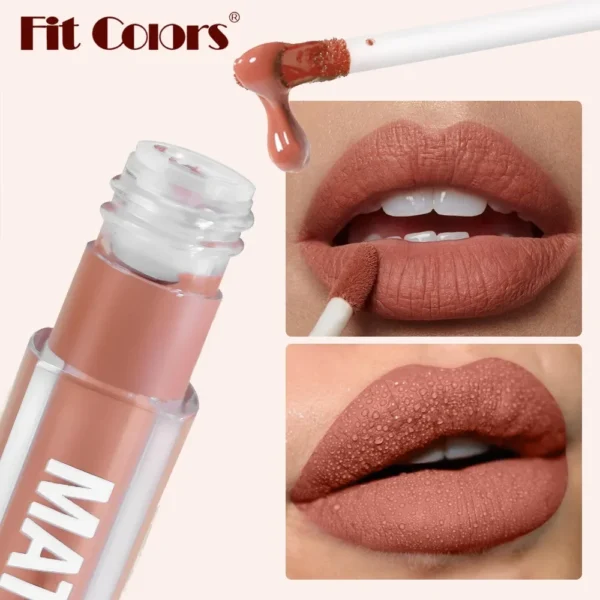 6Colors Waterproof Liquid Lipstick Matte Velvet Clay Texture Lip Gloss Bohemian Style Earth Brown Lasting Non Stick Cup Makeup - Image 4