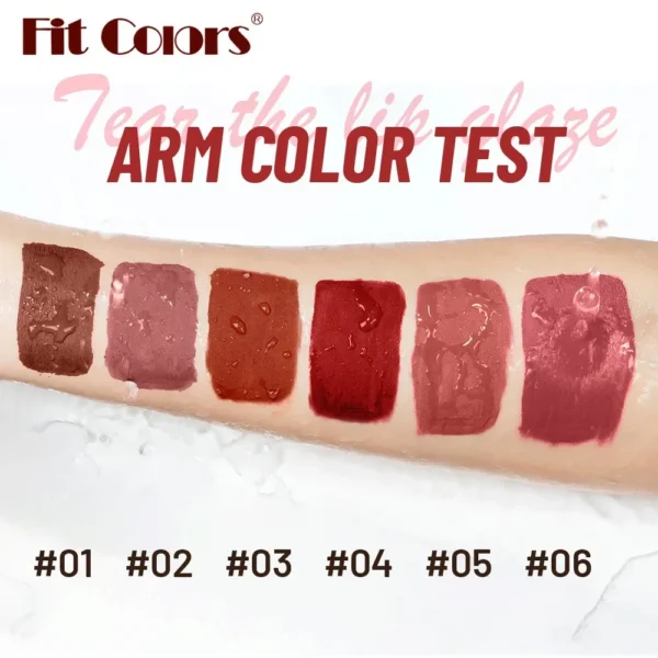 6Colors Waterproof Liquid Lipstick Matte Velvet Clay Texture Lip Gloss Bohemian Style Earth Brown Lasting Non Stick Cup Makeup - Image 5